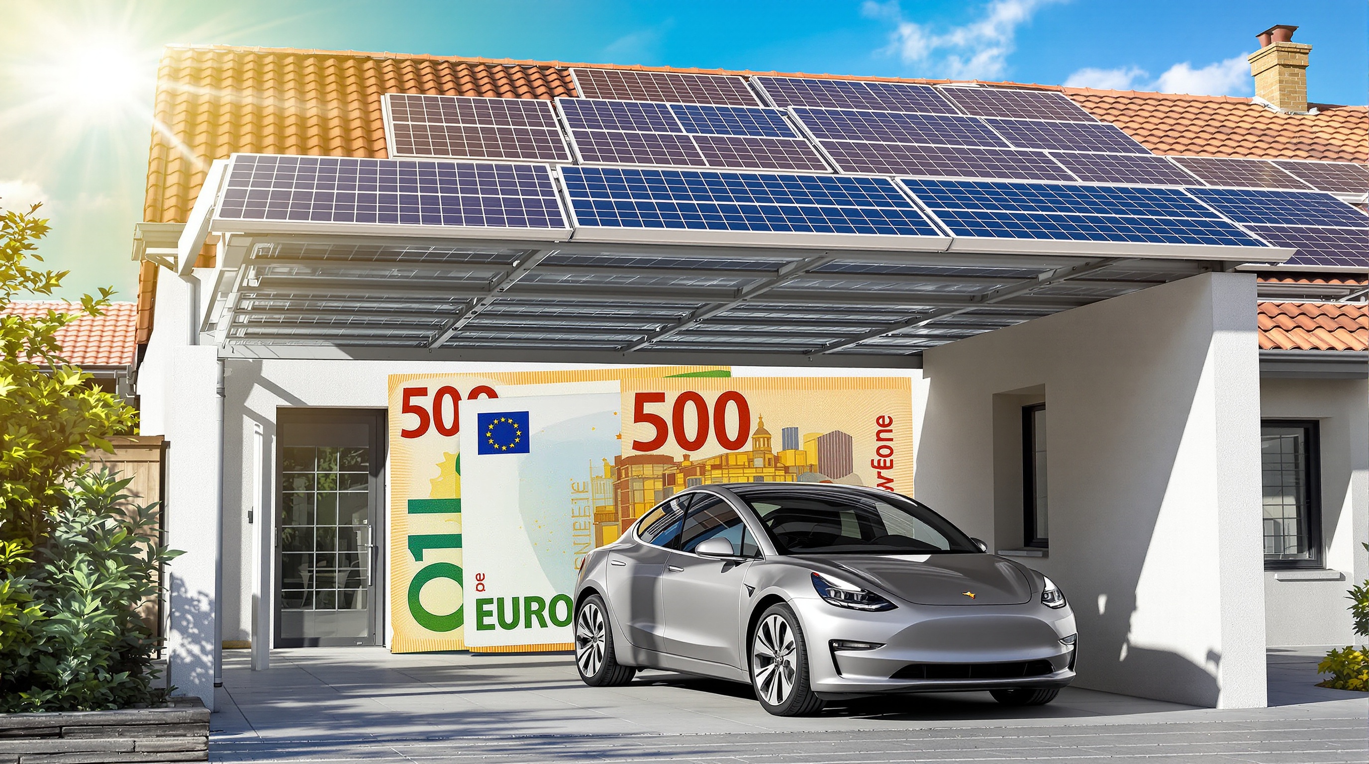 Carport solaire moderne avec aides financières