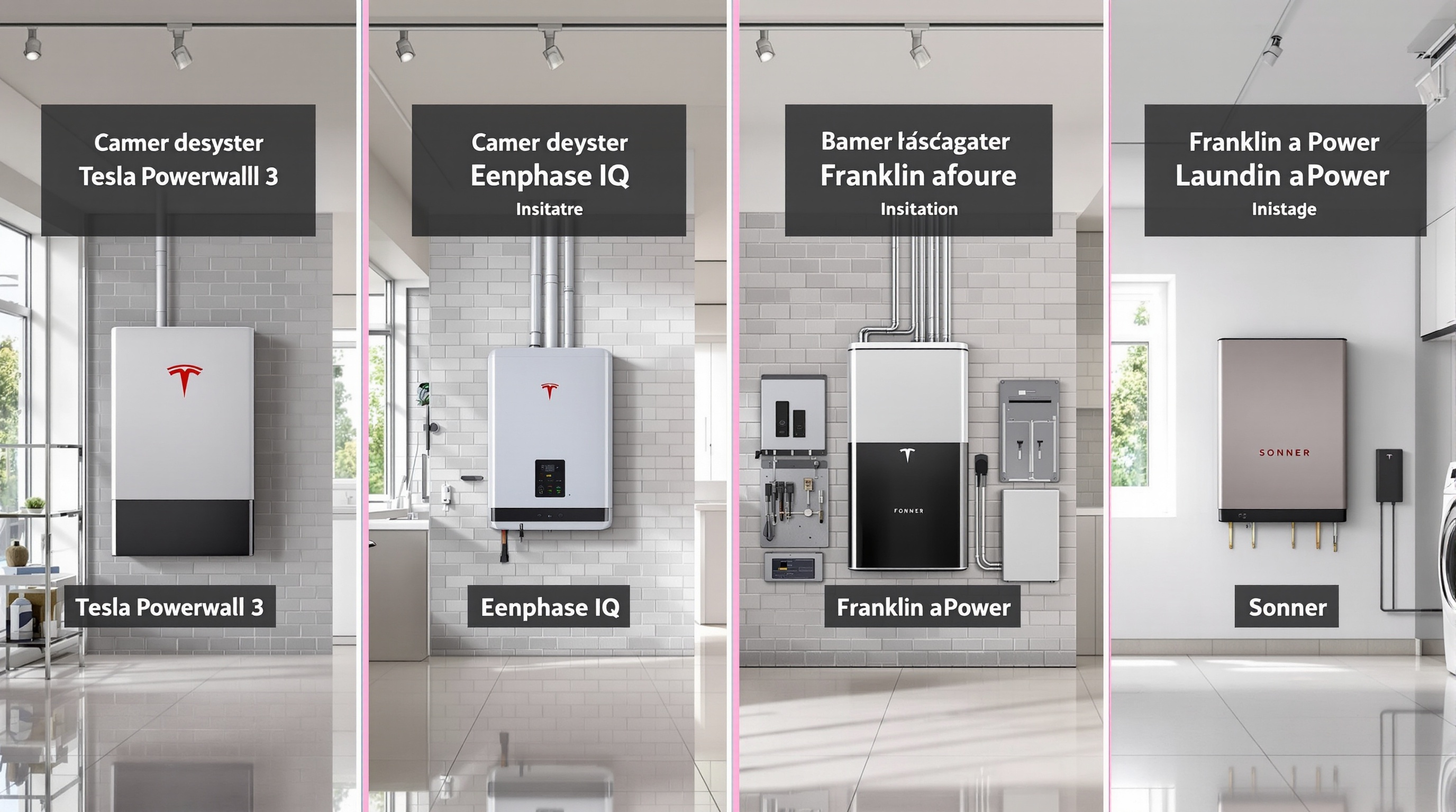 image comparative batteries domestiques tesla powerwall sonnen enphase franklin aPower garage france