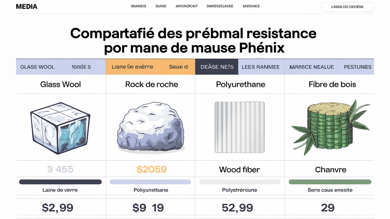 Tableau comparatif principaux isolants maison Phénix