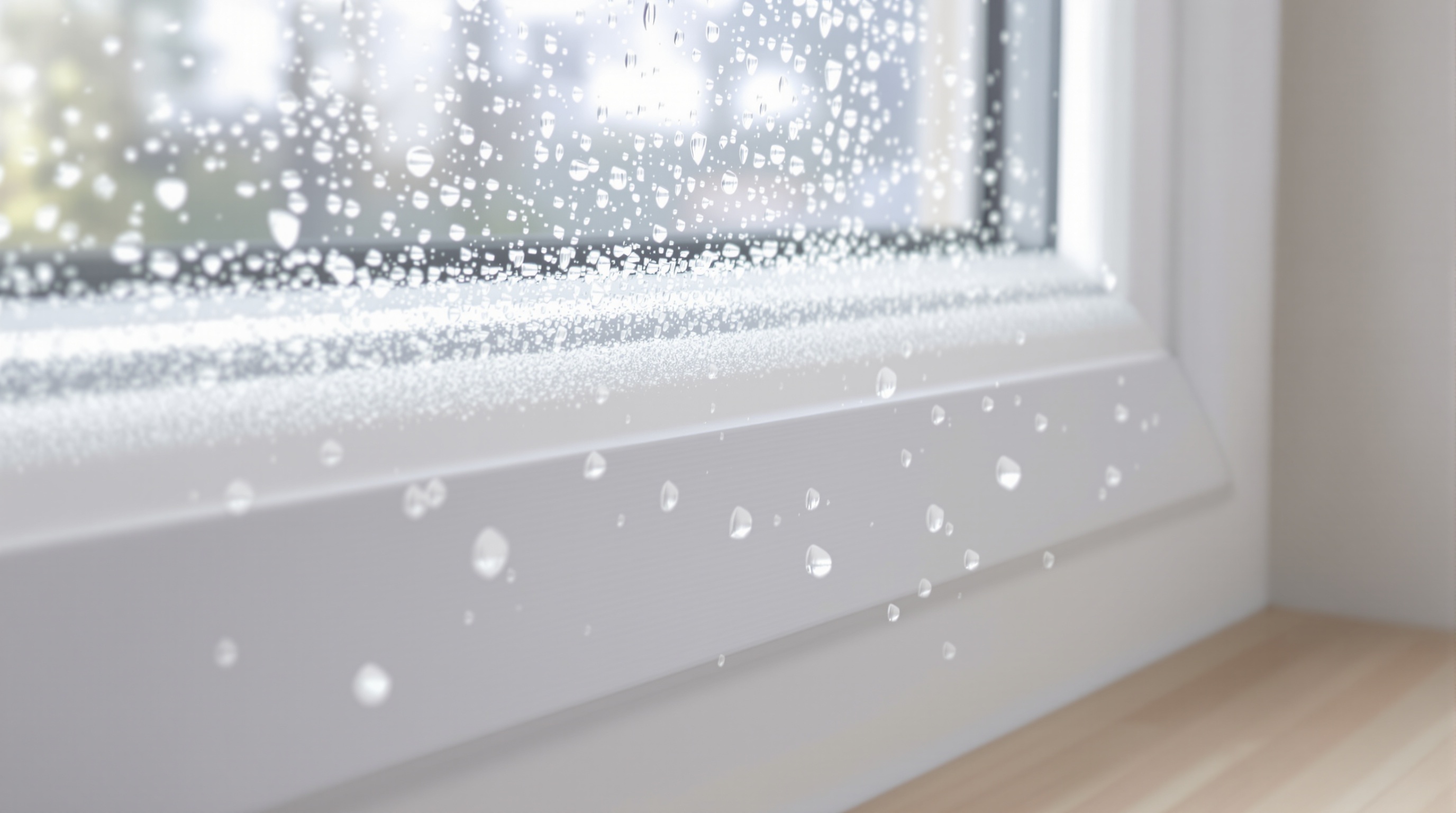 Illustration formation condensation sur fenêtre PVC