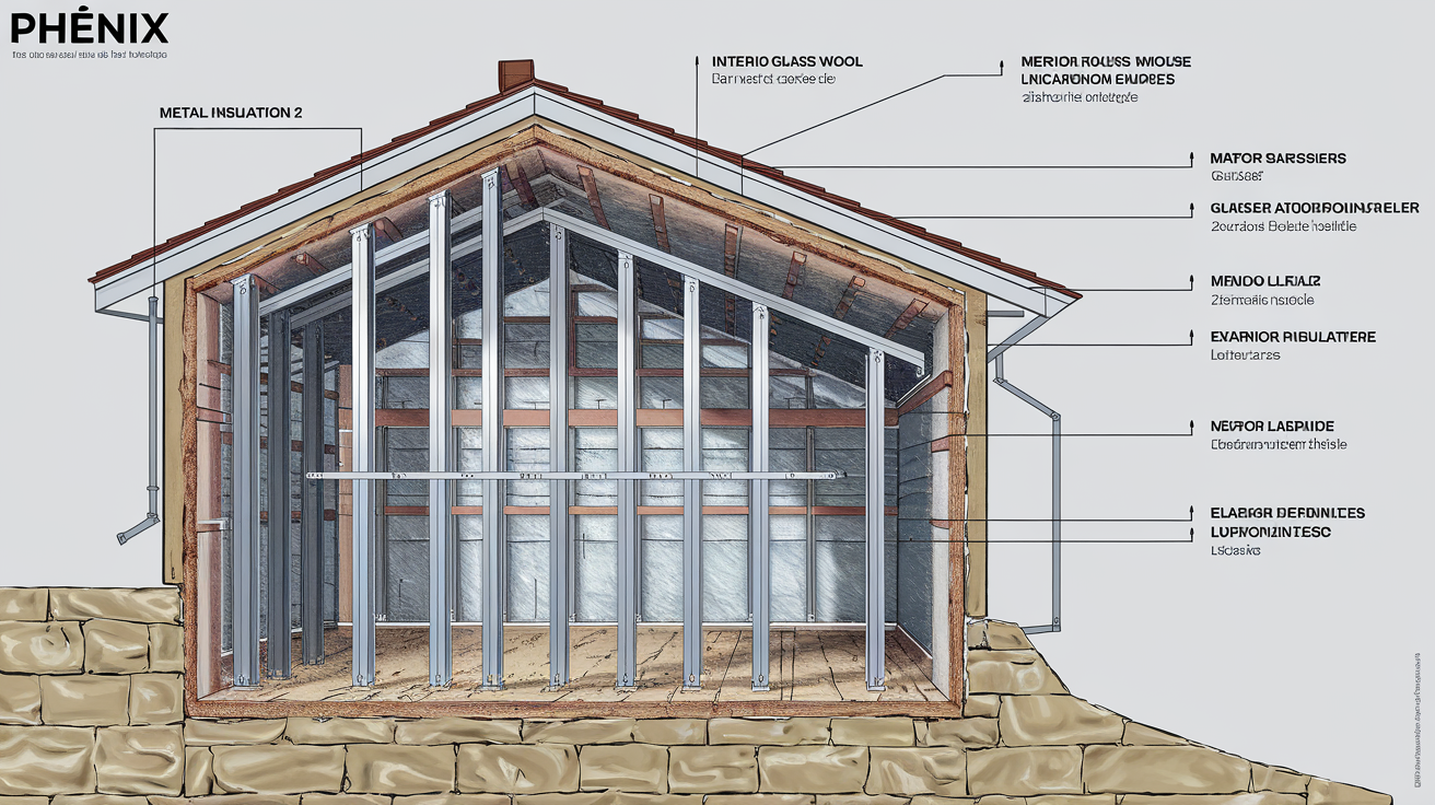 Vue coupe paroi maison Phénix isolation intérieure extérieure