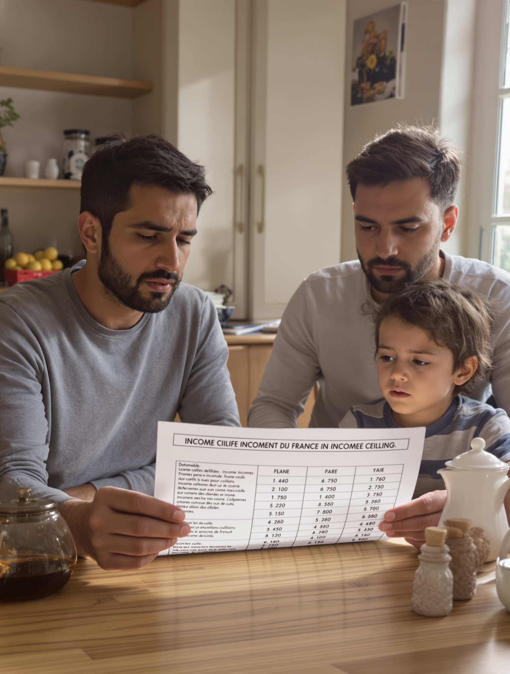 Famille française examinant une grille tarifaire MaPrimeRénov' 2024