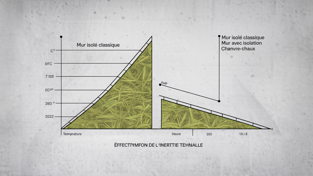 Graphique inertie thermique chanvre-chaux vs isolation classique