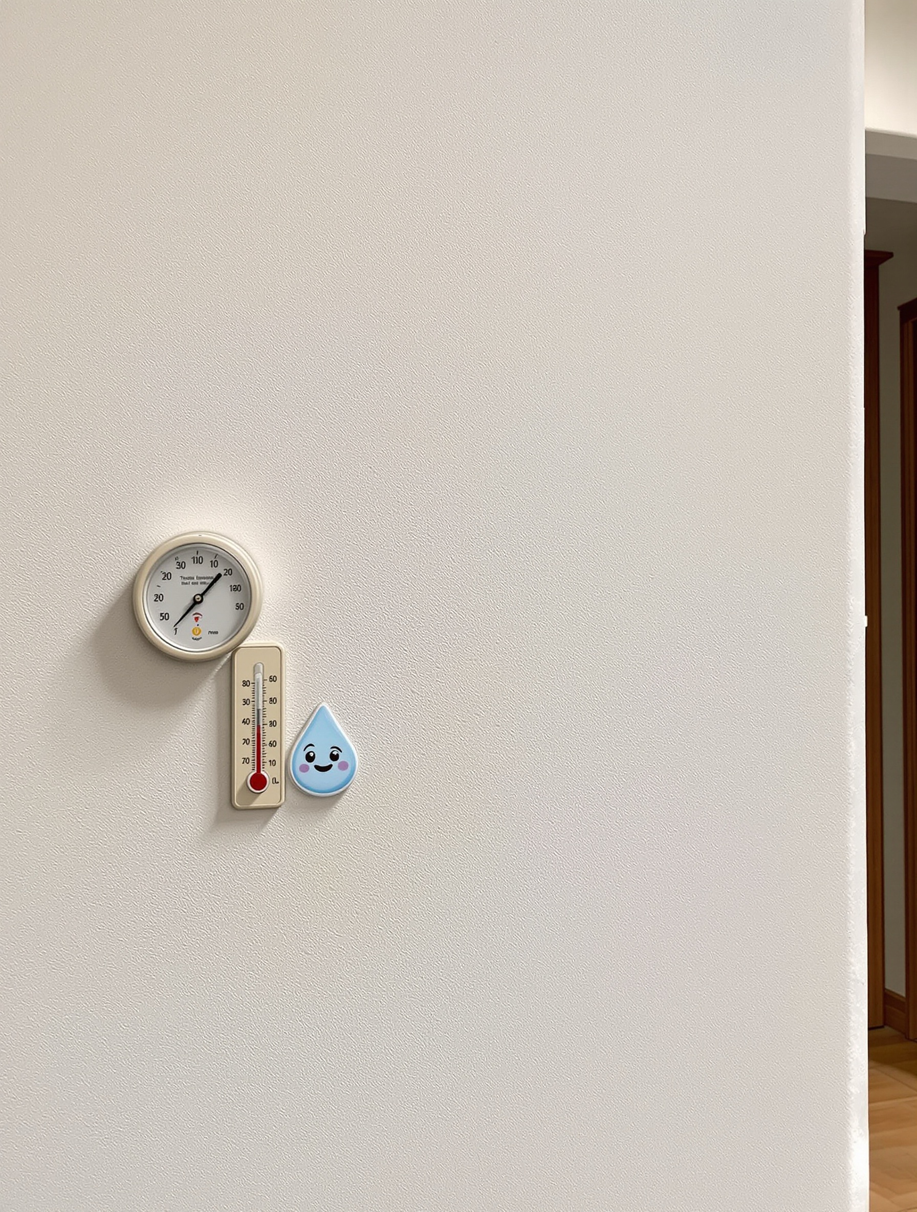 Mur rénové chanvre-chaux avec symboles confort thermique et humidité