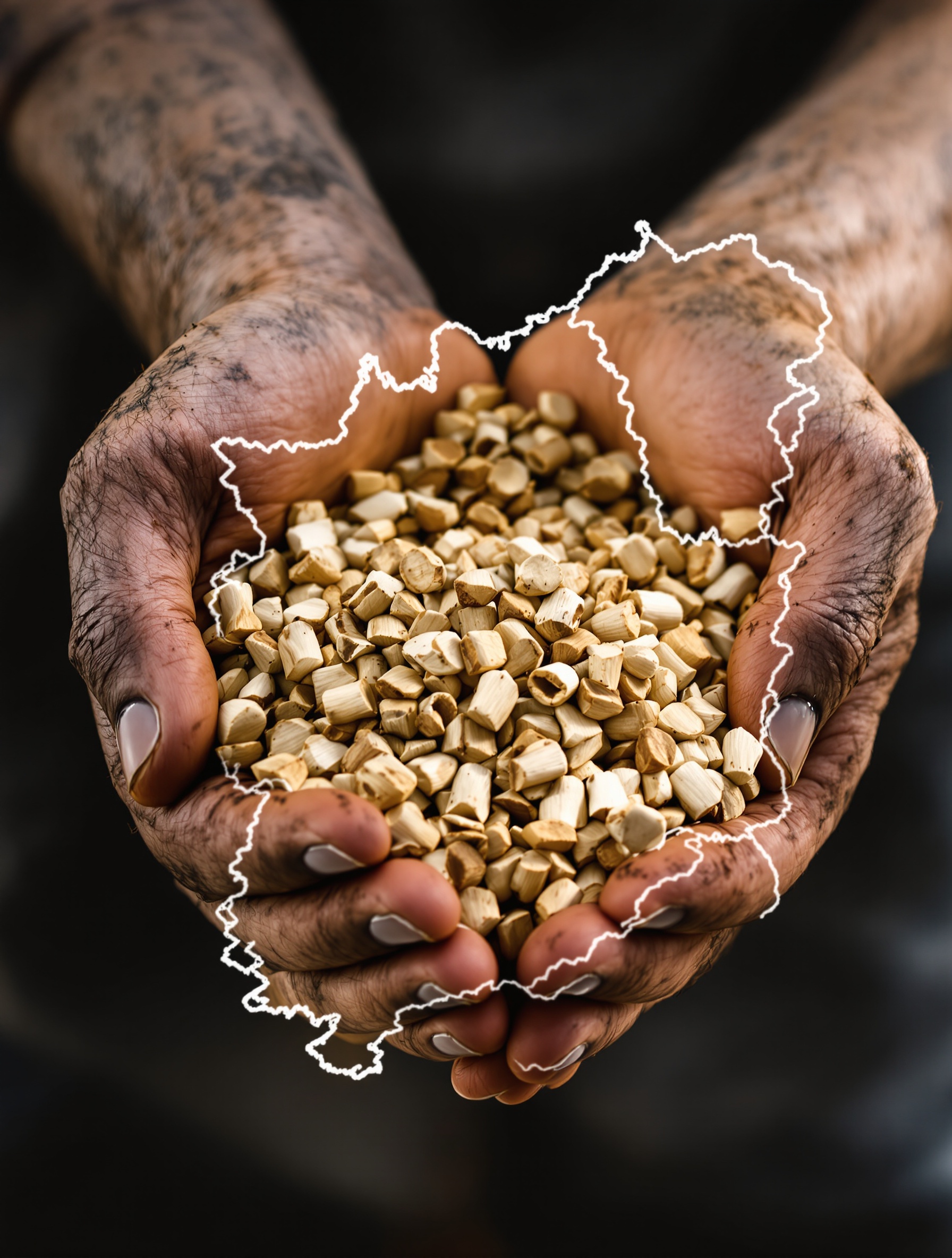 pellets de bois Bretagne main carte