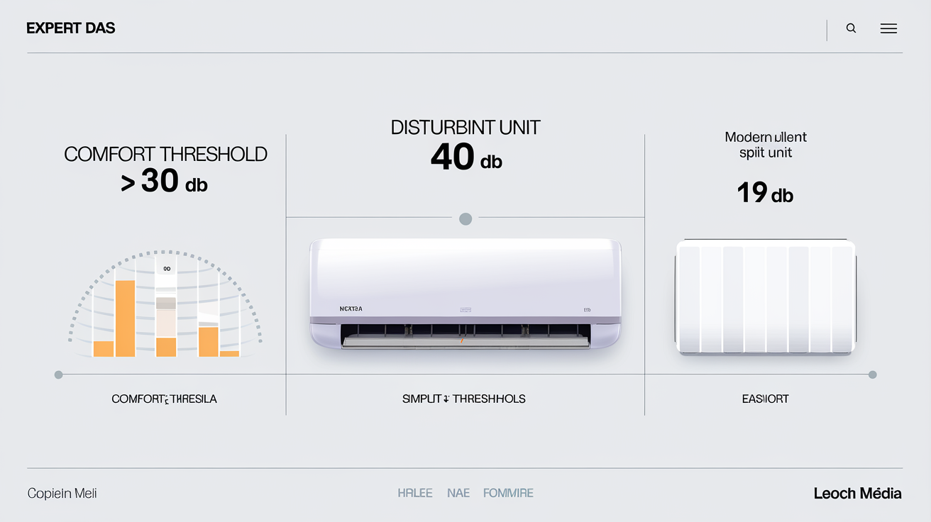 Schéma comparatif bruit climatisation chambre seuil confort et ultra-silence