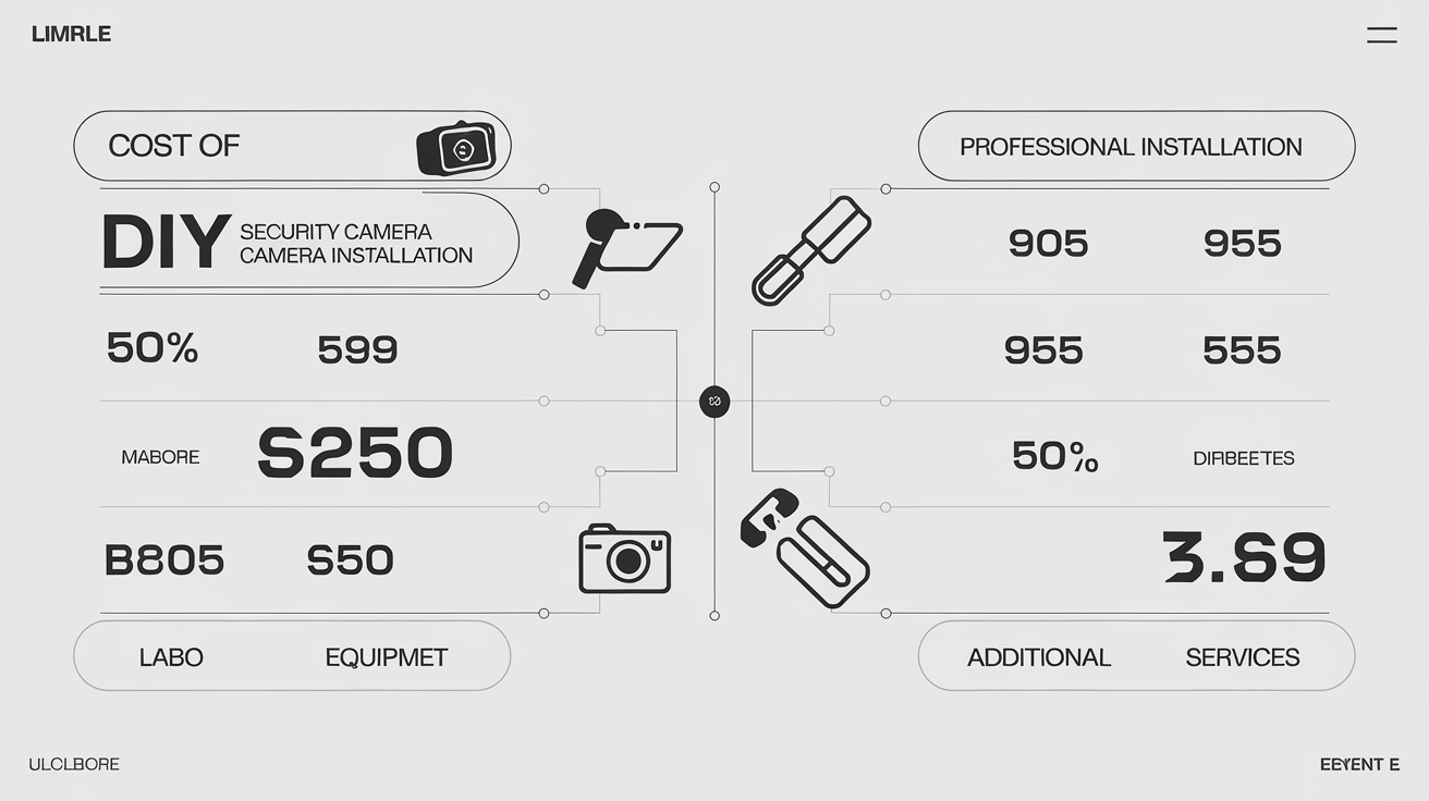 Comparatif visuel coût caméra surveillance DIY versus professionnel